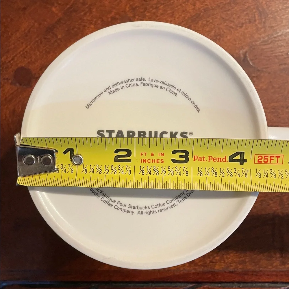 Starbucks 2014 White Ceramic Tapered Coffee Mug 16oz